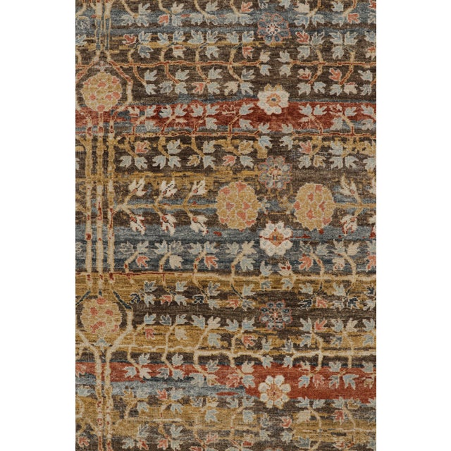 Contemporary Rug & Kilim’s Modern Block Print Rug with Colorful Geometric Floral Patterns - 5x8 For Sale - Image 3 of 7