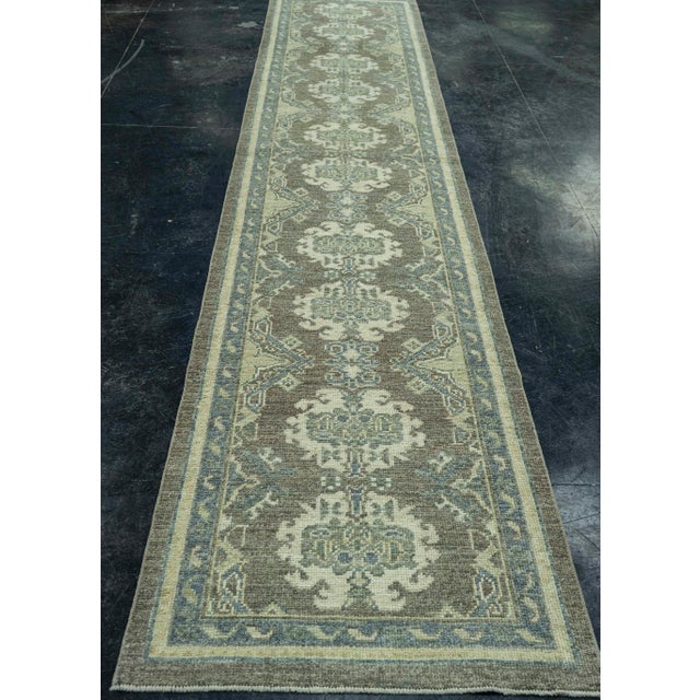 Turkish Oushak Rug 2'9" x 13'10" #19444 For Sale In Houston - Image 6 of 8