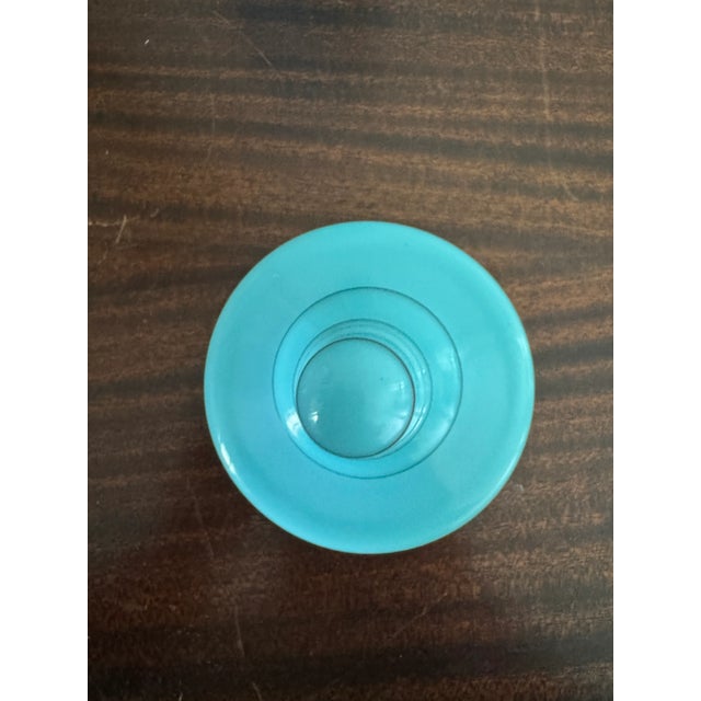 Glass Early 20th Century Portieux Vallerysthal Blue Opaline Bottle For Sale - Image 7 of 10