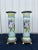 Two identical and visually stunning Capodimonte style flower painted porcelain pedestals or planter stands. Each stands...