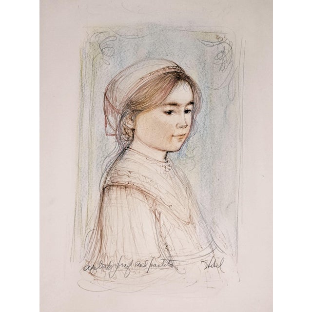 1980s Edna Hibel "Ursina" - Li365 - Signed Artist’s Proof- 12.5x18.5 Child Portrait Unframed For Sale