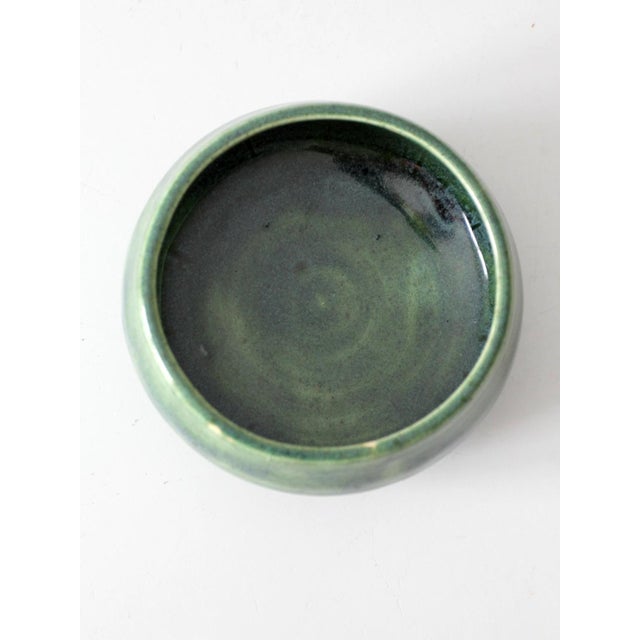 Green Vintage Studio Pottery Bowl For Sale - Image 8 of 10
