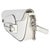 Contemporary White Calfskin Mini Asymmetric Horsebit 1955 Shoulder Bag For Sale - Image 3 of 7