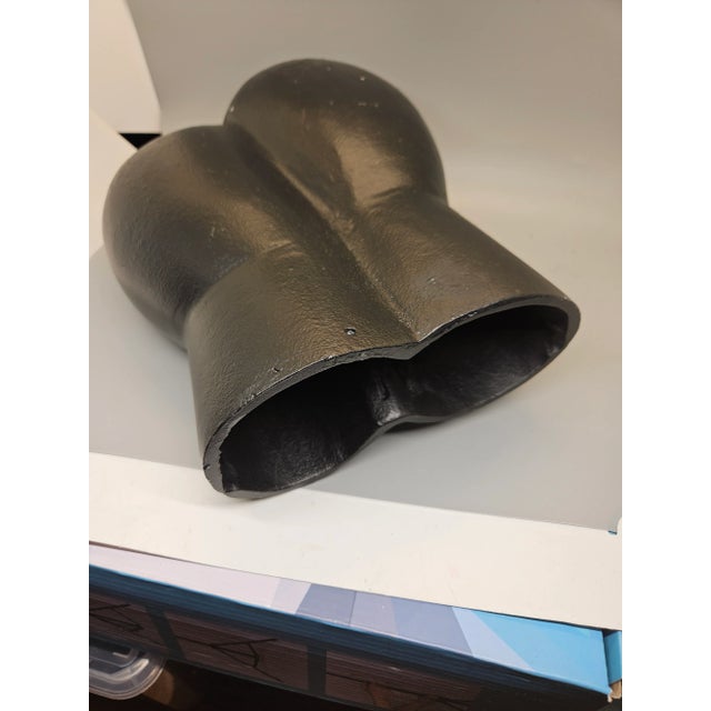 1970s Vintage Two Face Metal MCM Sculpture For Sale - Image 5 of 5