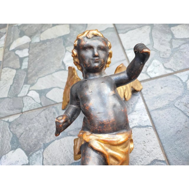 Baroque Wooden Angels for Hanging, Set of 2 For Sale - Image 7 of 11