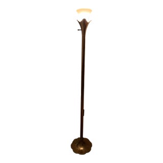 Mid 20th Century Mid-Century Modern Solid Brass Torchiere Floor Lamp by Stiffel Company For Sale