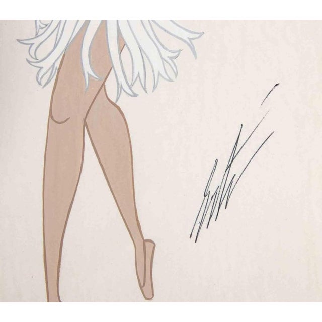 Erté, Scaramouche, Pierrette, 1979, Gouache Drawing on Paper, Framed For Sale - Image 3 of 5