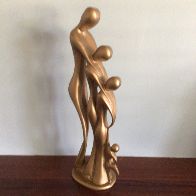 Gold Abstract Sculpture of Family Embracing by Jart, MX For Sale In Sacramento - Image 6 of 13