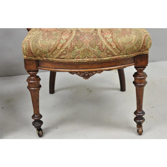 Antique Eastlake Victorian Carved Burl Walnut Parlor Set Sofa & 2 Chairs - 3 PCS For Sale In Philadelphia - Image 6 of 18