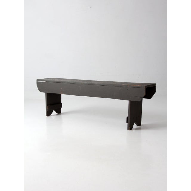 Antique Primitive Americana Farmhouse Bench For Sale - Image 17 of 18