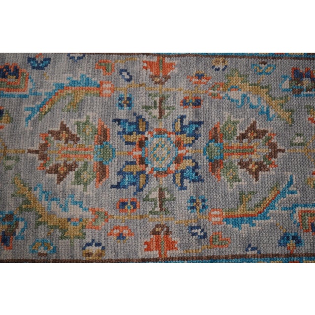Age: Approx:: 10 Years Old Details: Gray Field w. Multi Color Pattern High Quality Construction Hand Knotted Grade 9.5 Out...