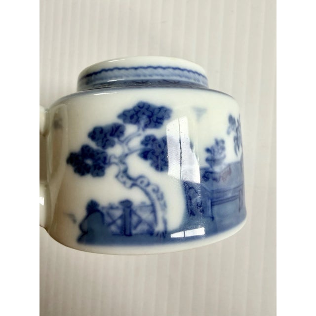 Vintage Mottahedeh Blue Canton Mustard Condiment Jar With Lid, Portugal For Sale - Image 12 of 12