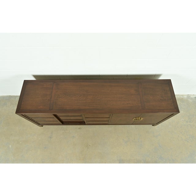 Brown Michael Taylor for Baker Furniture Hollywood Regency Chinoiserie Walnut Sideboard Credenza, Circa 1950s For Sale - Image 8 of 11