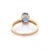 VRJewels Solitaire Oval Blue Sapphire Diamond Ring in 14k Yellow Gold Size 7 For Sale - Image 4 of 10