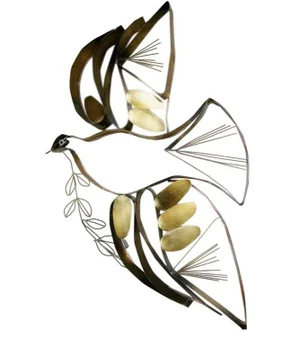 1978 Vintage Curtis Jere Dove of Peace Metal Wall Sculpture