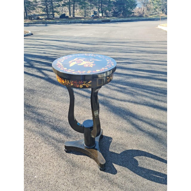 French Style Lyre-Shaped , Petite Coffee Side Table For Sale - Image 4 of 9