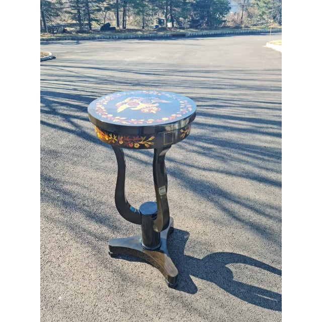 French Style Petite Coffee Table – Unique Lyre-Shaped Base For Sale - Image 4 of 9