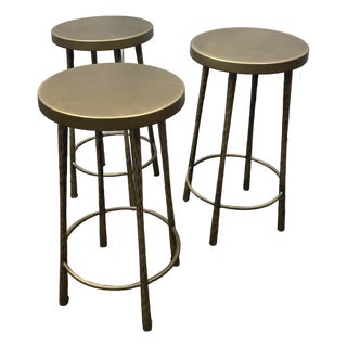Four Hands Westwood Aged Brass Counter Stools, Set of Three For Sale