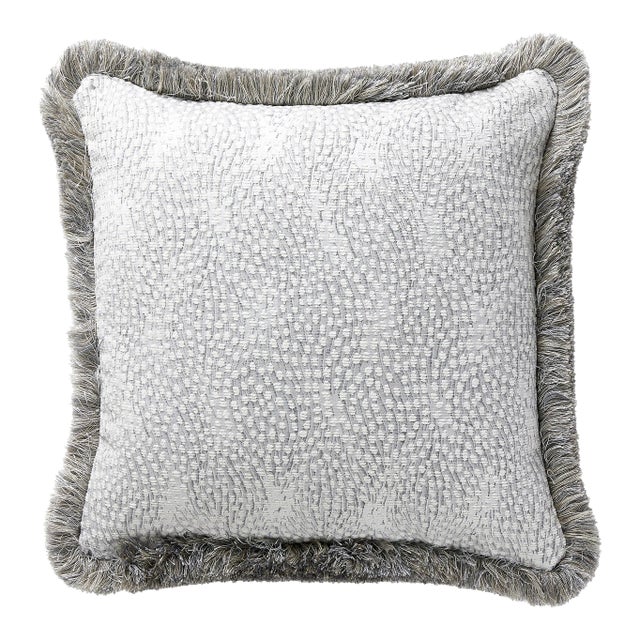 The House of Scalamandré Flurry Pillow, Snow For Sale