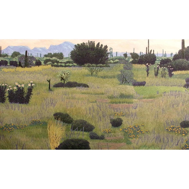 Realism 1986 "Arizona" Landscape Woodcut Reduction Art on Paper by Gordon Mortensen For Sale - Image 3 of 6