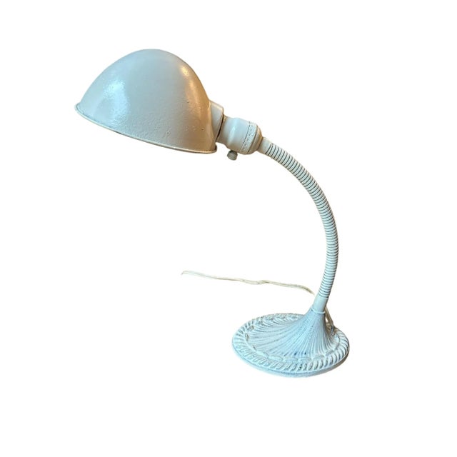 Early 20th Century Cast Iron Gooseneck Desk Table Lamp by Eagle For Sale - Image 6 of 12