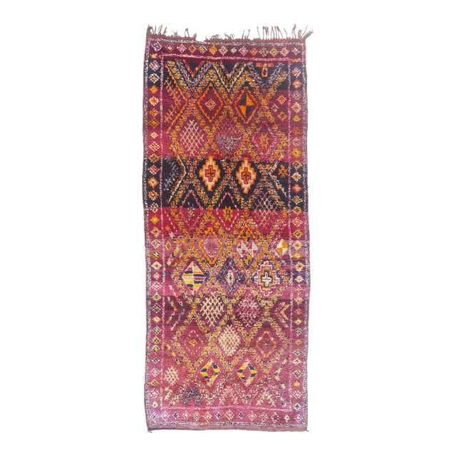 Vintage Beni M'Guild Moroccan Rug, 06'01 X 14'03 For Sale