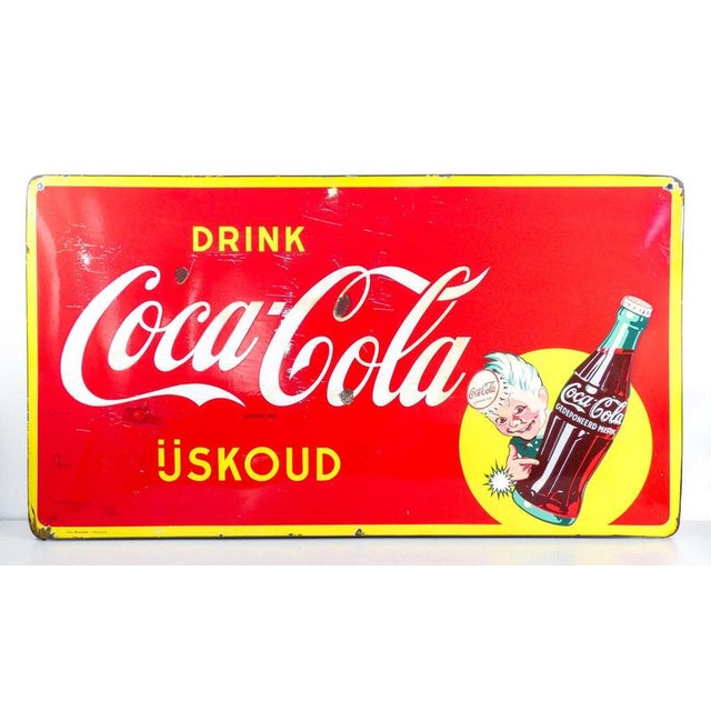 Enamelled Coca-Cola Sign, Netherlands, 1950s For Sale - Image 18 of 18