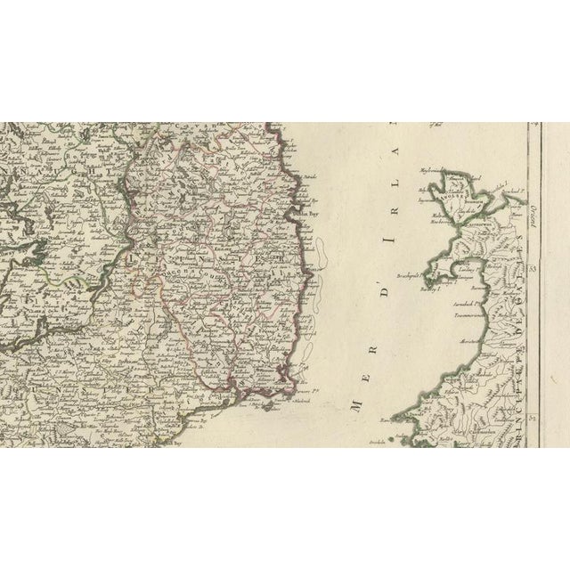 Late 18th Century Antique Kingdom of Ireland Map from De Vaugondy, Venice, Italy, 1778 For Sale - Image 5 of 11