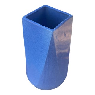 Vintage Alamo Pottery Glossy Blue Vase, Texas Mid Century 719 Vase - Rare For Sale