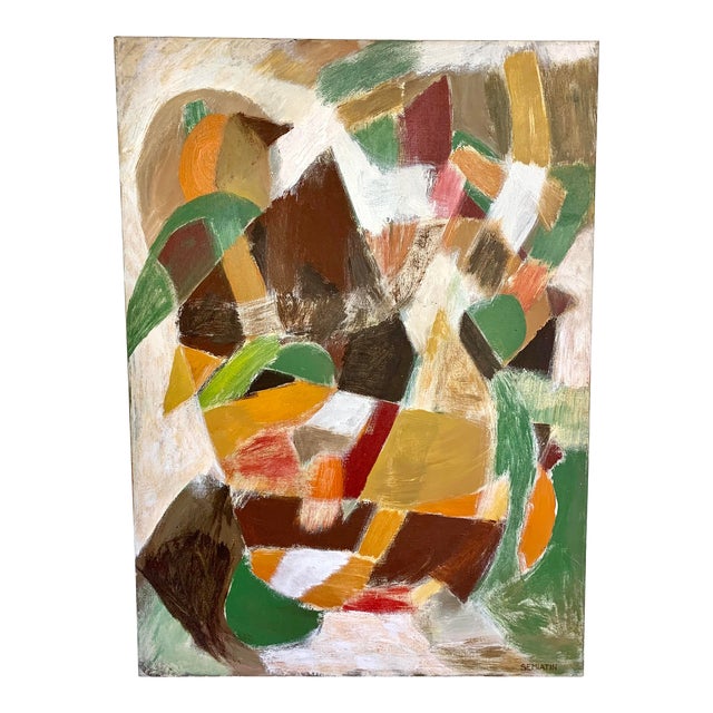Mid 20th Century Abstract Oil Painting by Renowned Artist Jacob