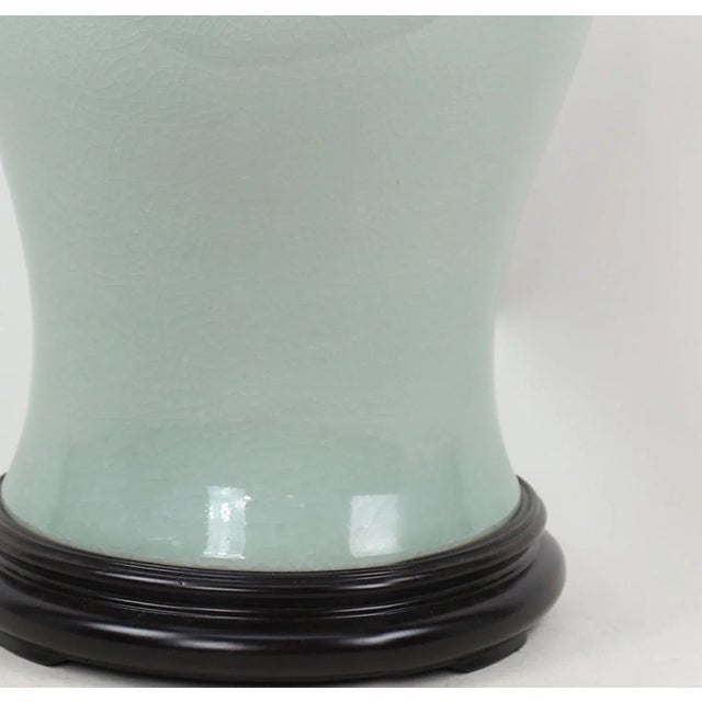 Late 19th Century Chinese Style Celadon Vase Table Lamp For Sale - Image 5 of 7