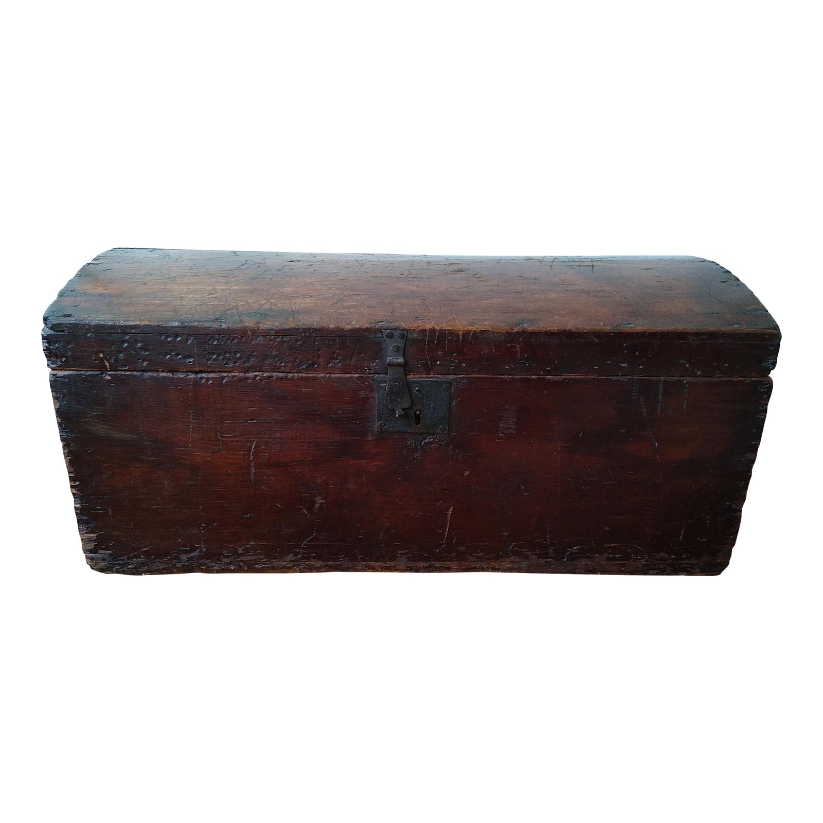 Antique Early 1800s Small Dome Top Wood Trunk Chairish