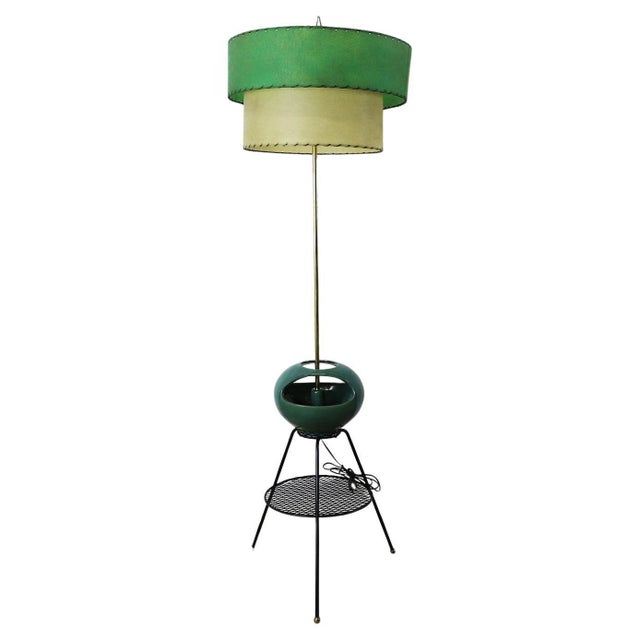 1950s Mid Century Modern Mexican Atomic Floor Lamp with Ceramic Flowerpot For Sale - Image 6 of 18