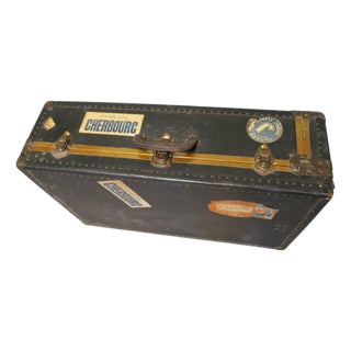 French Canvas Suit Case For Sale