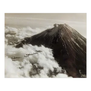 Vintage 1952 Aerial Photograph F-94 35th F-1 Fighter Wing Mt Fuji Japan