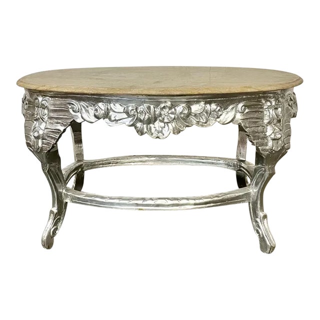 Baroque/Rococo Style French Marble Coffee Table For Sale