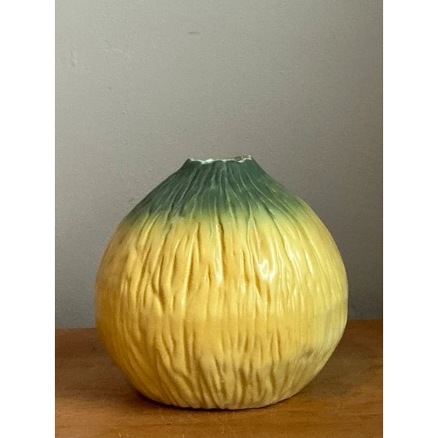 Vintage Green Ombre Ceramic Vase For Sale In West Palm - Image 6 of 12