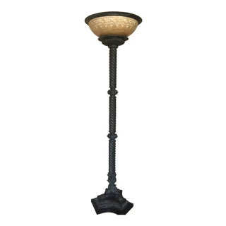 Maitland-Smith Iron Torchere Floor Lamp For Sale