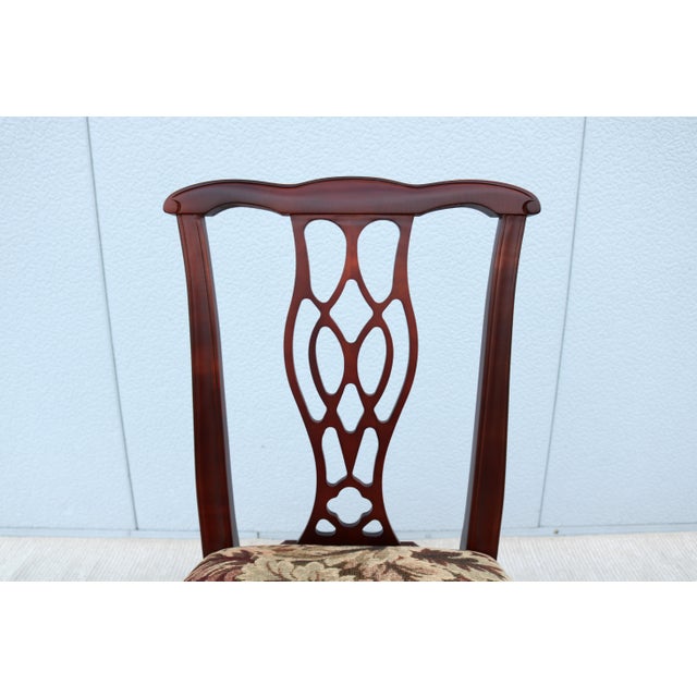 Traditional Classic Chippendale Style Maple Armless Side or Guest Chair by Jofco For Sale - Image 10 of 12