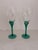 Vintage Mid-Century Modern Art Glass Wine Goblets With Emerald Green Stems - a Pair For Sale In Indianapolis - Image 6 of 6