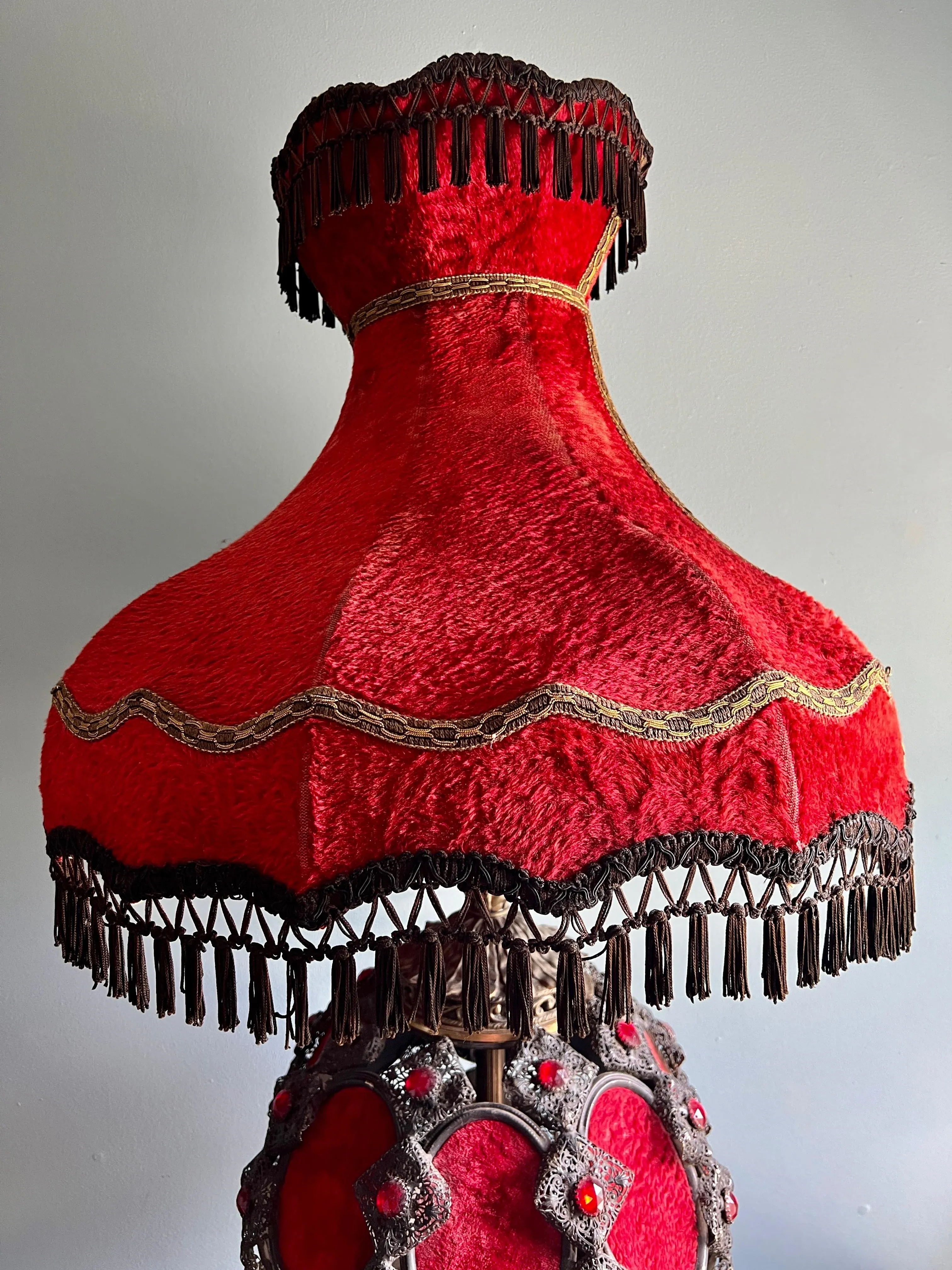 Mid 20th Century Falkenstein Victorian Gothic Revival Red and