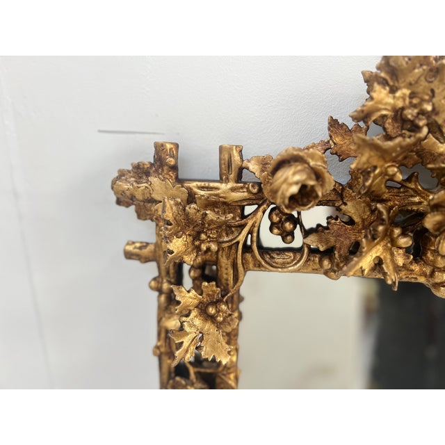 Carved and Gilded Wooden Mirror, 19th Century For Sale - Image 9 of 13