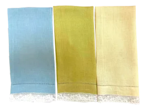 Vintage Summer House Linen Guest Towels, Set/3