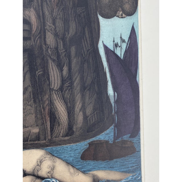 Ernst Fuchs, The Prison of Icarus, 1975, Aquatint Etching For Sale - Image 10 of 13