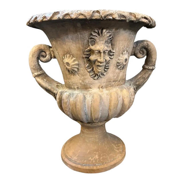 1900s Neoclassical Terracotta Italian Crater Vase For Sale