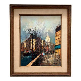 Mid-Century m.s.l Calvan Paris Oil Painting, Sacré-Cœur, Signed & Framed For Sale