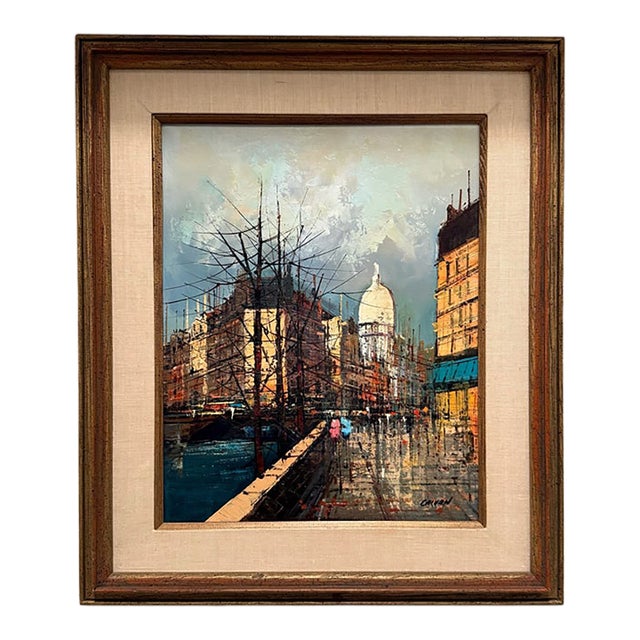 Mid-Century m.s.l Calvan Paris Oil Painting, Sacré-Cœur, Signed & Framed For Sale