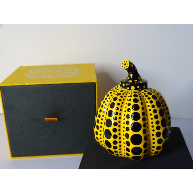 Abstract Yellow Pumpkin Sculpture by Yayoi Kusama For Sale - Image 3 of 6