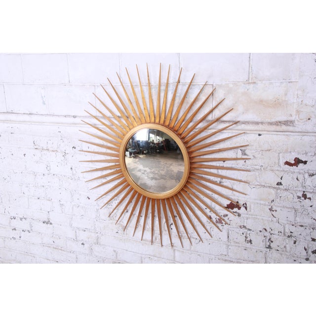 ParishHadley for Baker Furniture Gold Gilt Sunburst Convex Mirror Chairish