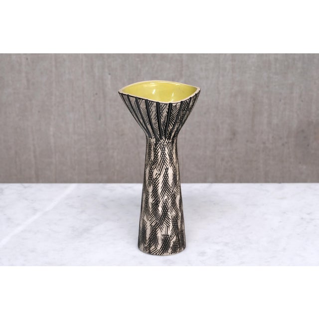 Ceramic Calypso Relief Earthenware Vase by Mari Simmulson for Upsala Ekeby, Sweden, 1950s For Sale - Image 7 of 10